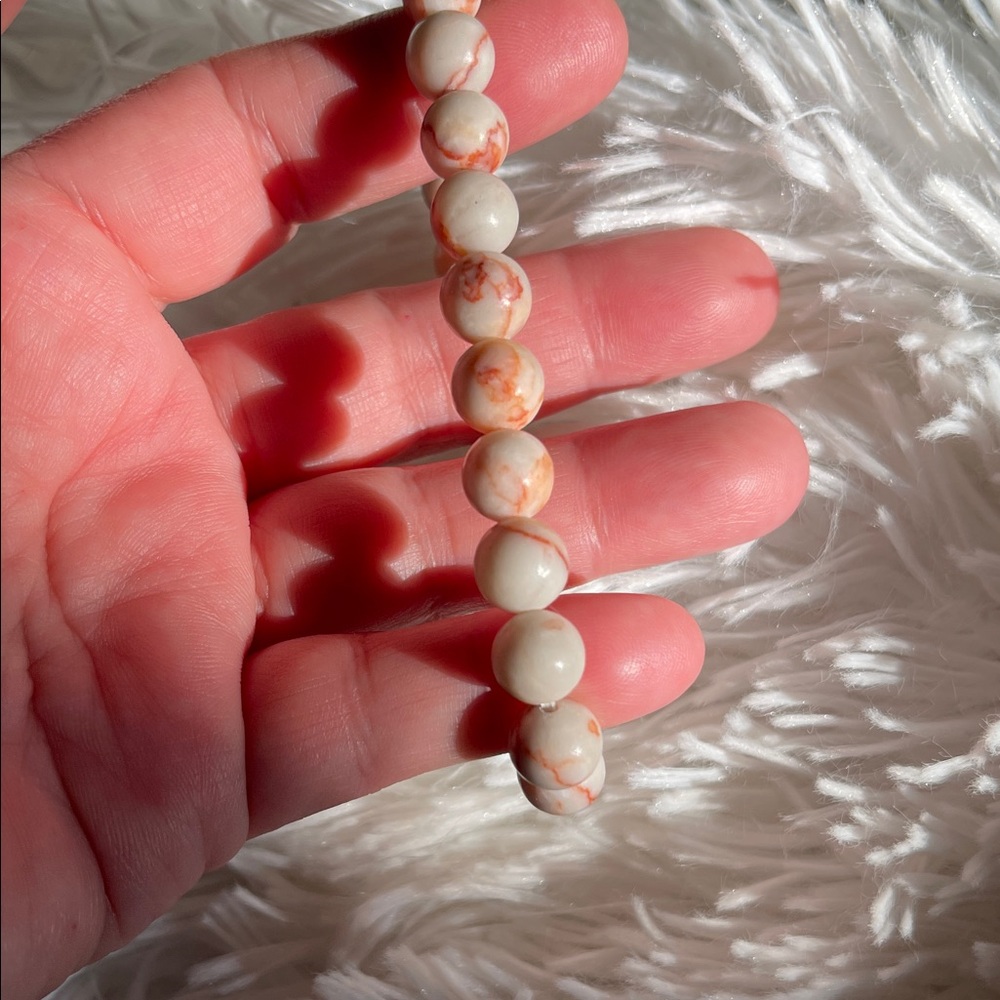 NWT Natural Red Web Jasper Bead Bracelet - Picture 9 of 11